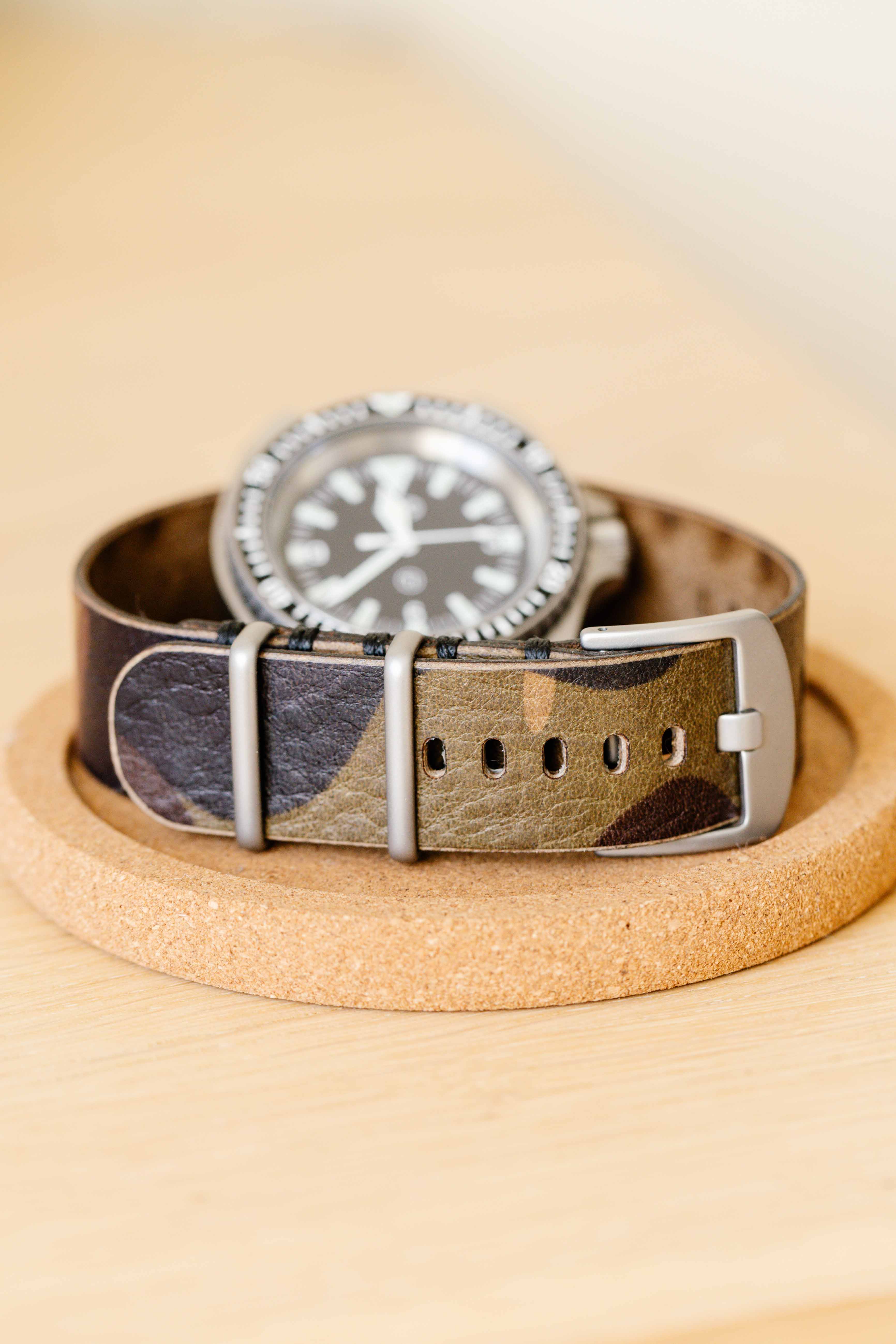 Single Pass Watch Strap - Camouflage Olive