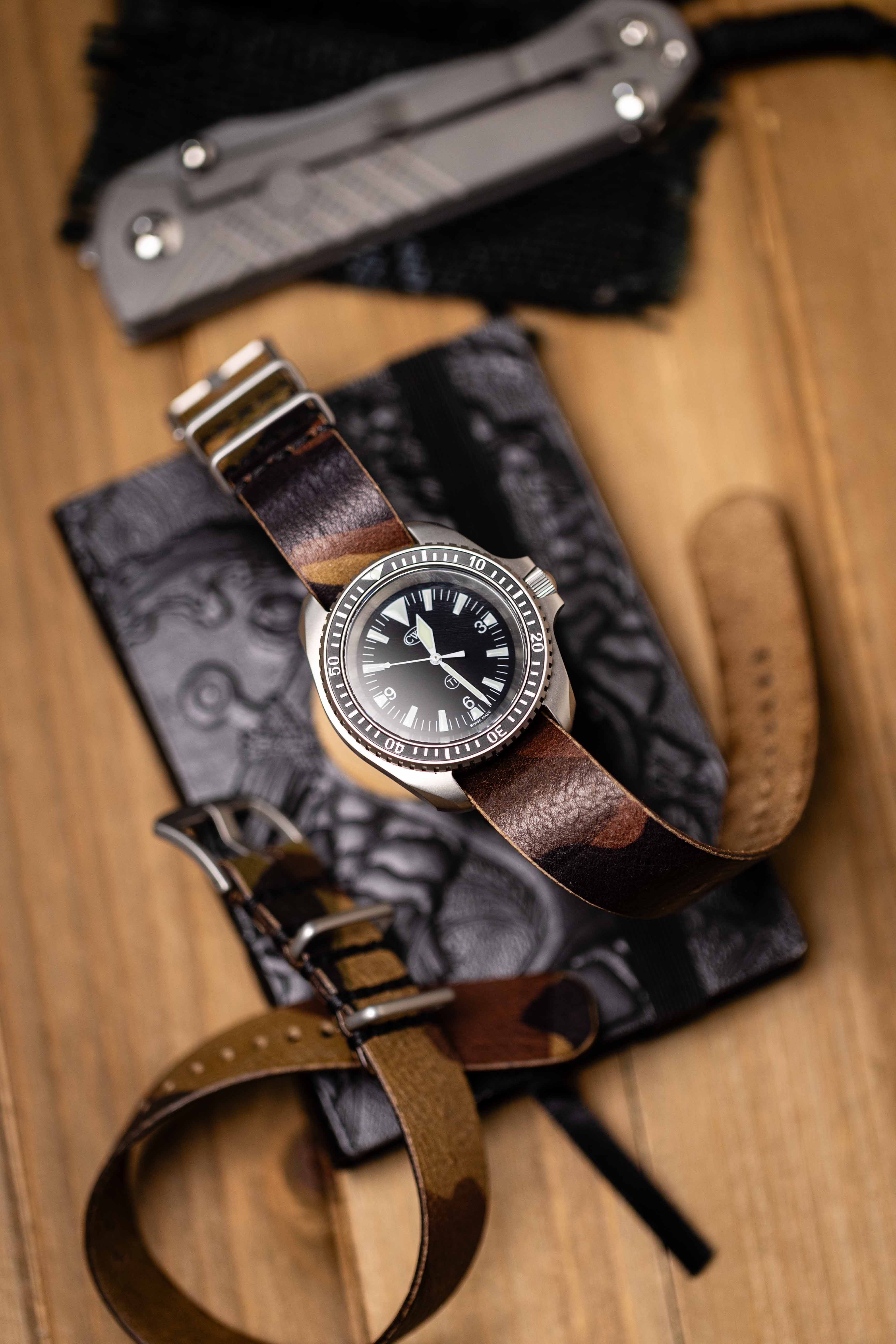 Single Pass Watch Strap - Camouflage Olive