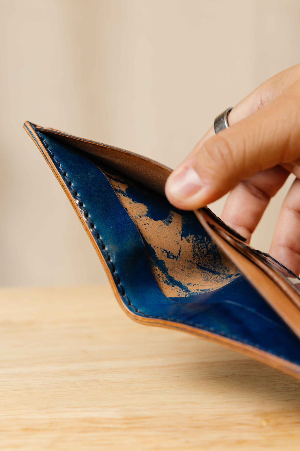 The Sequoia Billfold - Blue Marbled ROCADO Shell Cordovan
