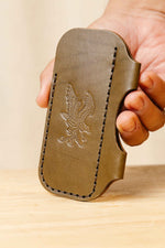Load image into Gallery viewer, Pill Shape XL Slip + Pen Loop Olive Large Eagle
