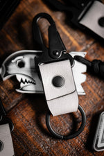 Load image into Gallery viewer, EDC Bottle Opener Lever Snap Keychain - White Ghost Finish
