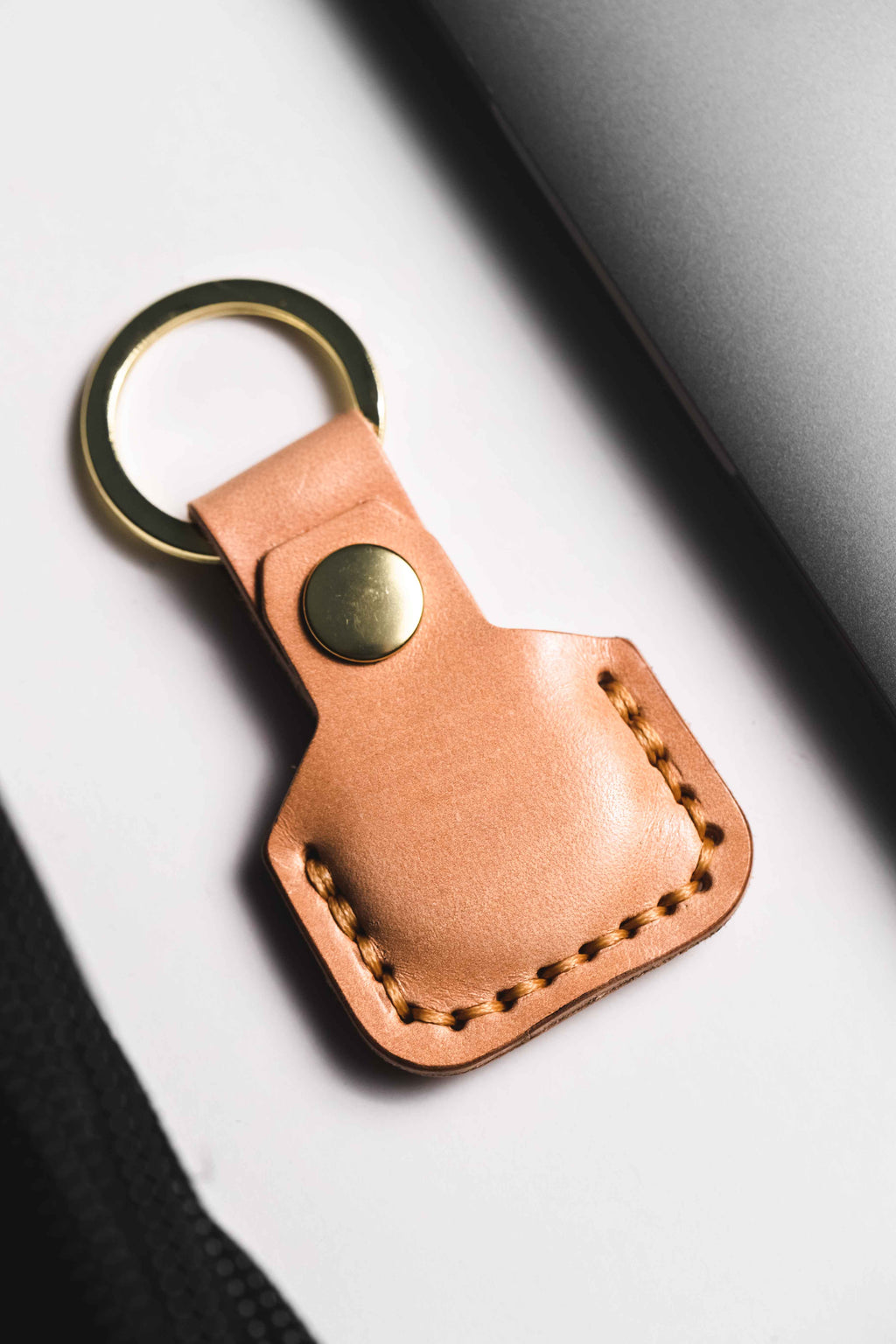 Leather AirTag Keychain