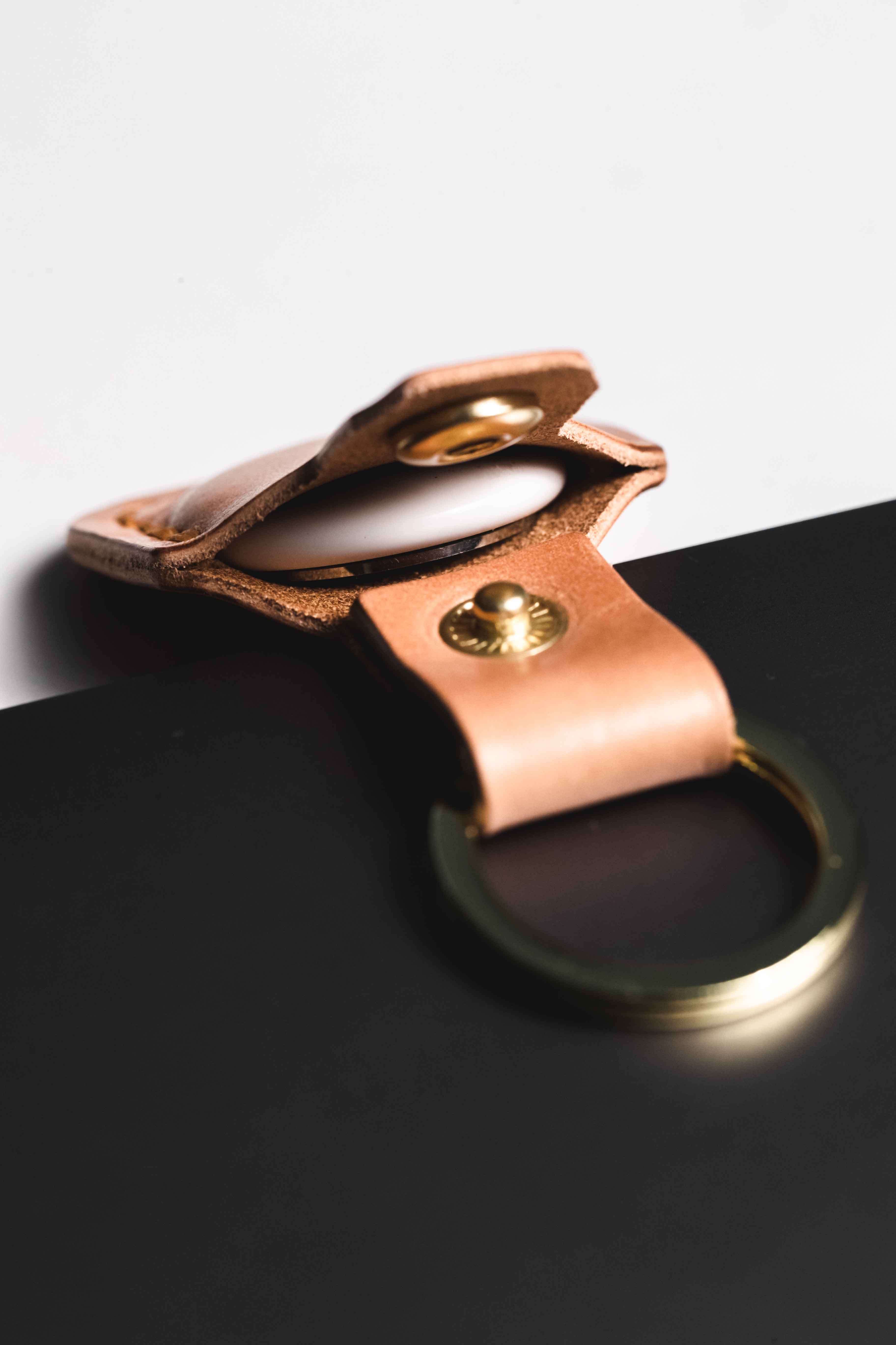 Leather AirTag Keychain