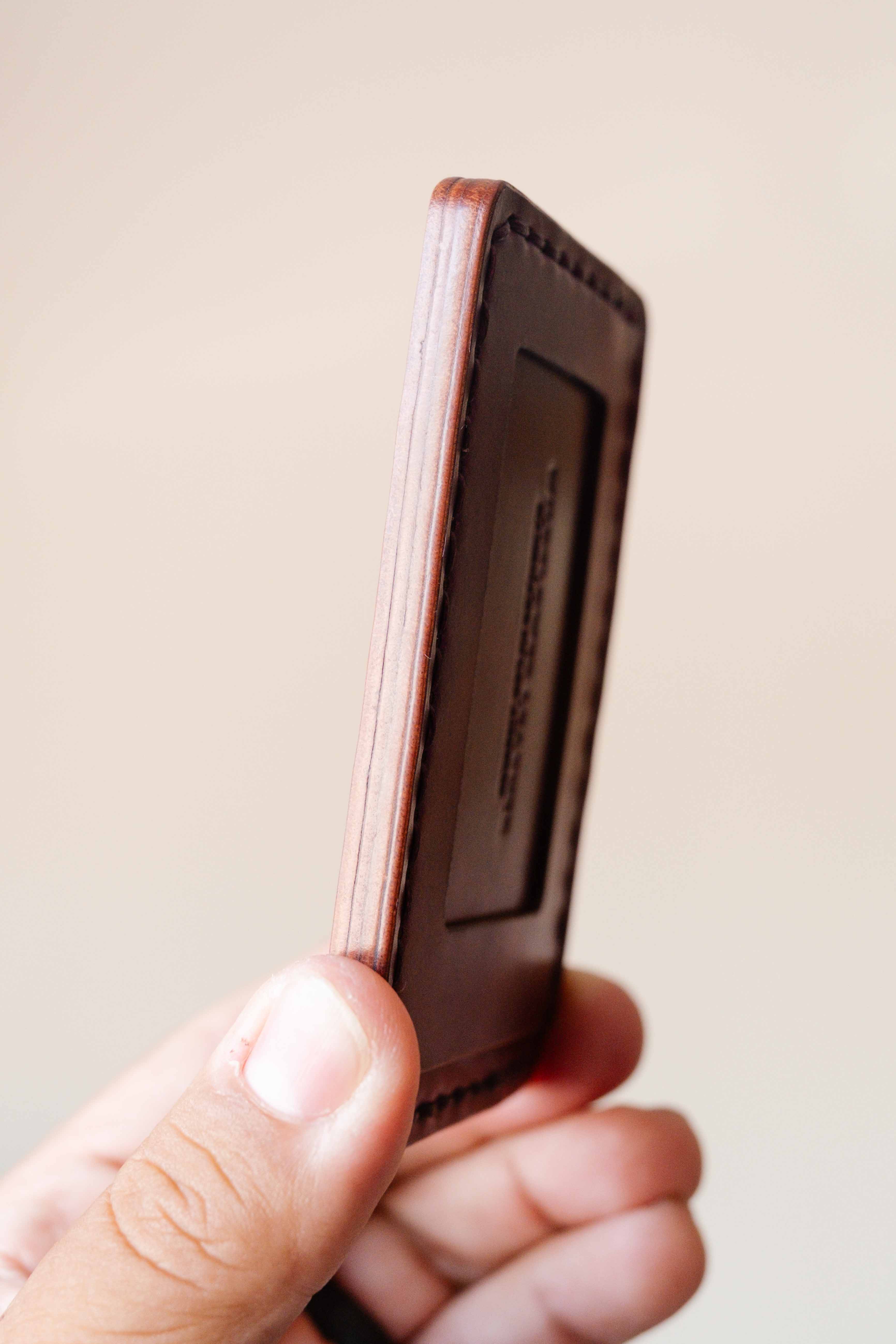 The Mojave Card ID - Horween Shell Cordovan Marbled Ultraviolet # B