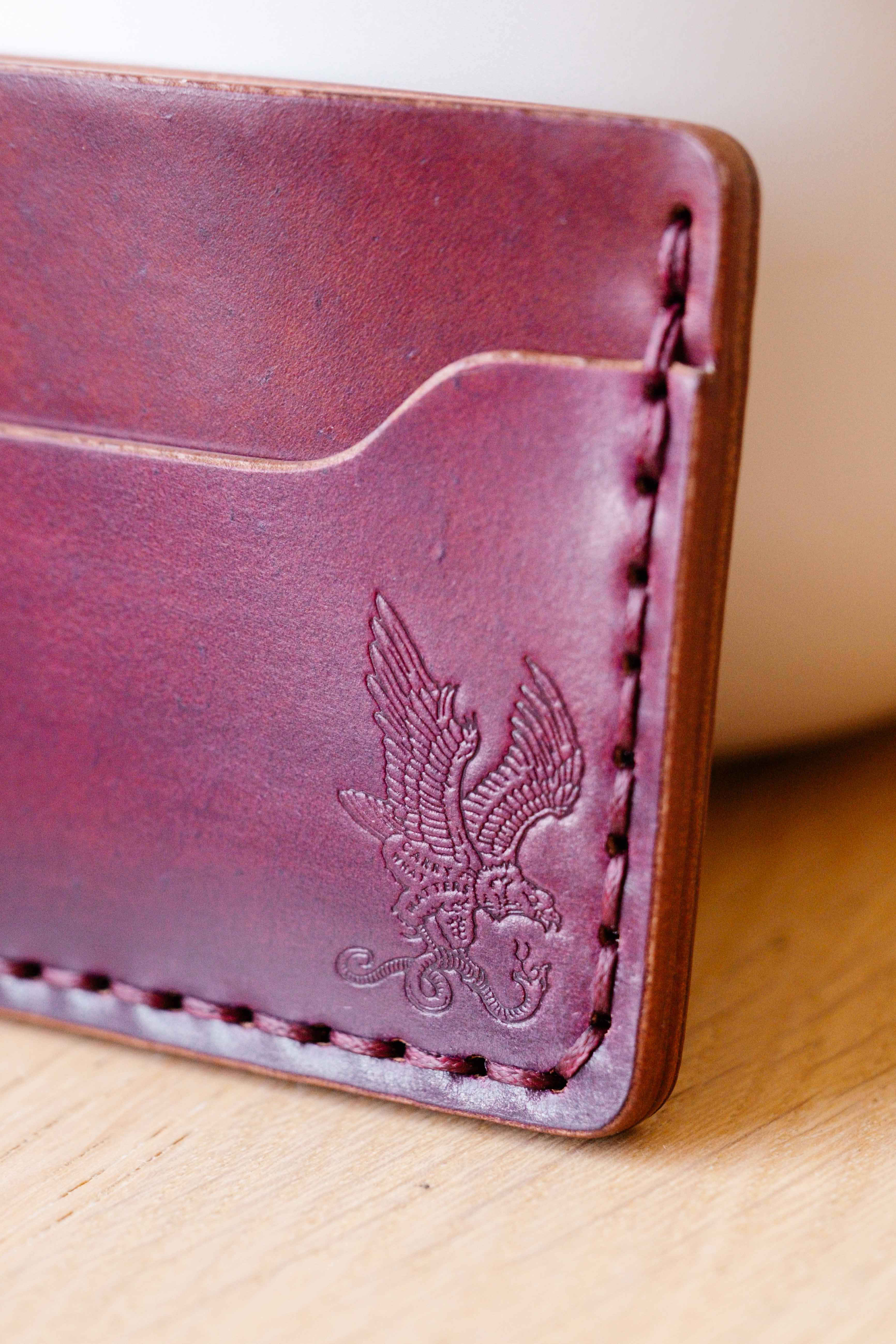 The Mojave Card ID - Horween Shell Cordovan Marbled Ultraviolet # B