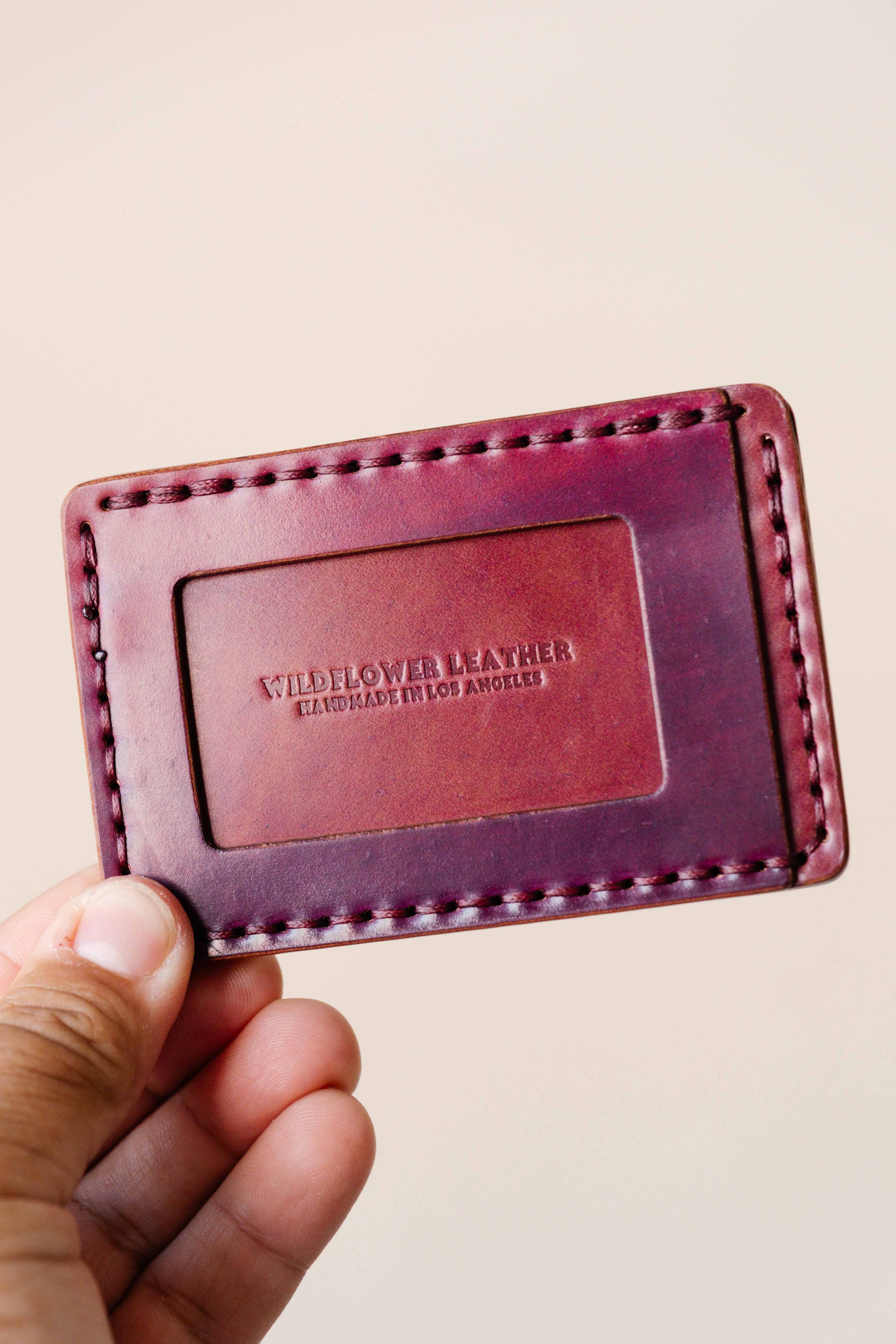 The Mojave Card ID - Horween Shell Cordovan Marbled Ultraviolet # A