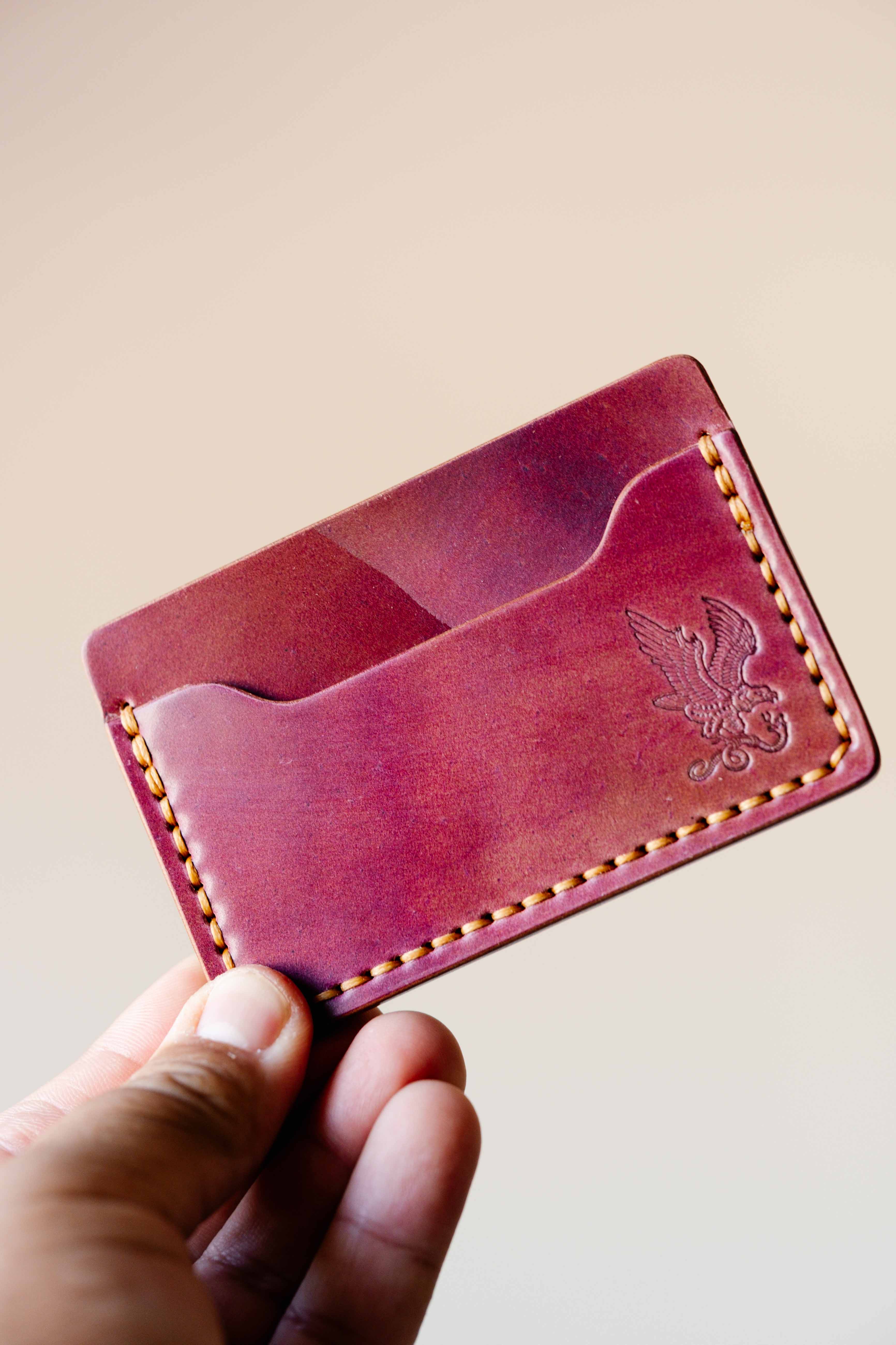 The Mojave Card Minimal - Horween Shell Cordovan Marbled Ultraviolet