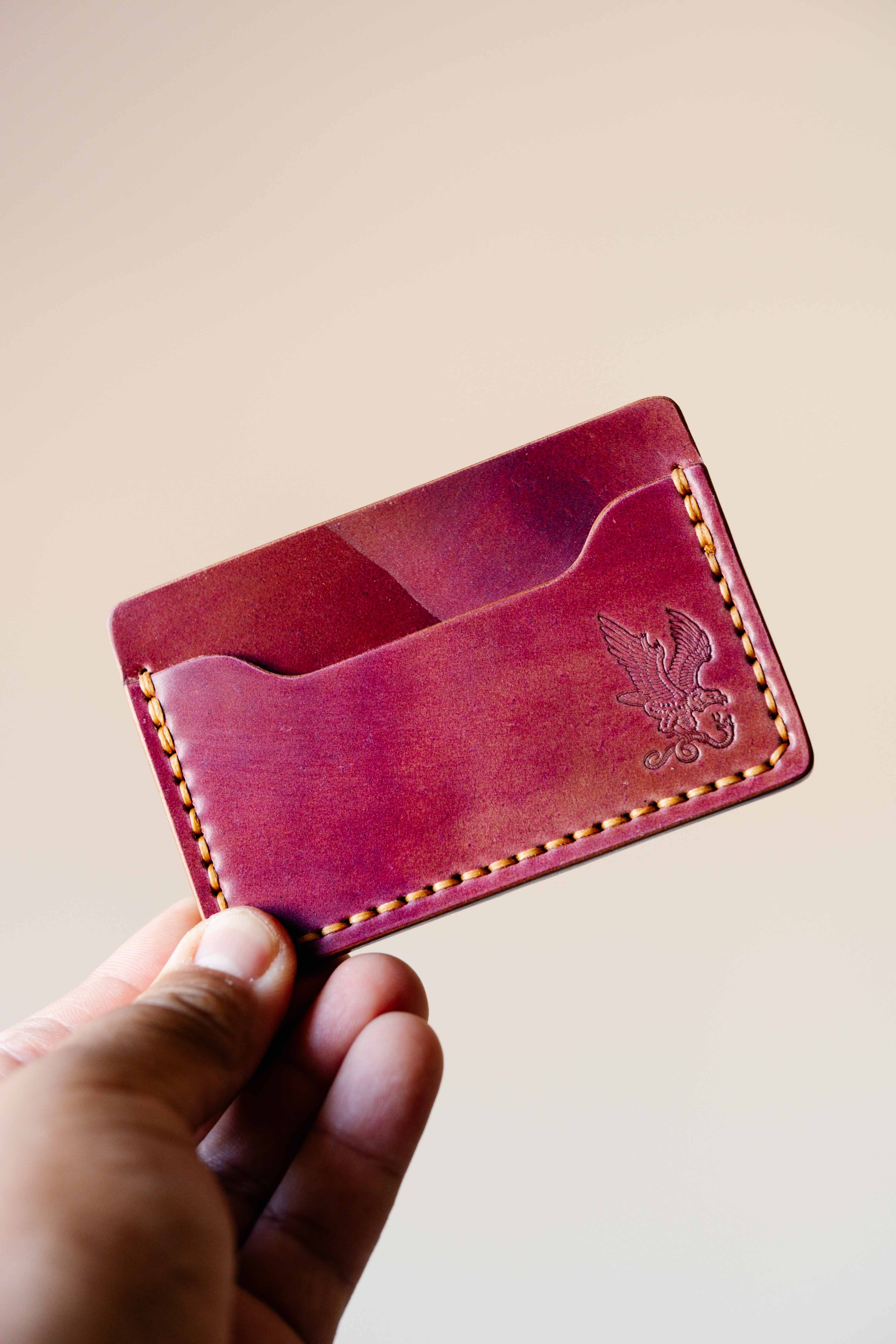 The Mojave Card Minimal - Horween Shell Cordovan Marbled Ultraviolet