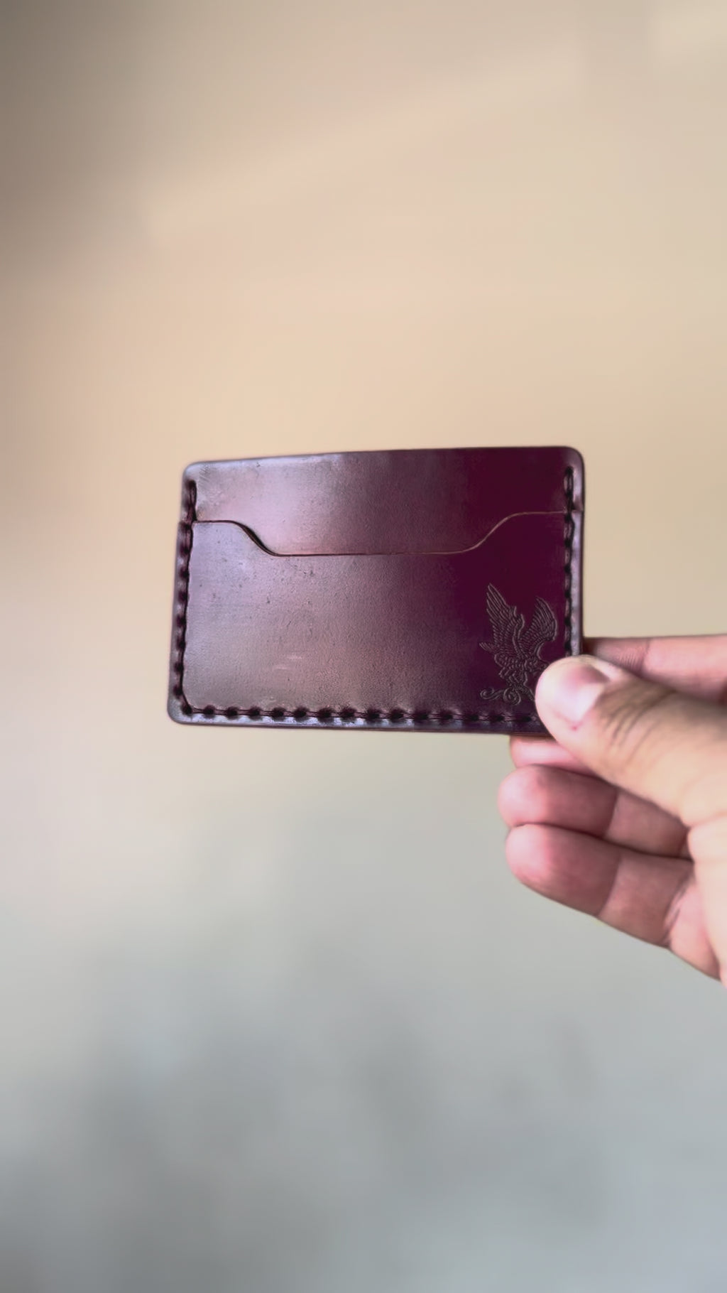 The Mojave Card ID - Horween Shell Cordovan Marbled Ultraviolet # B