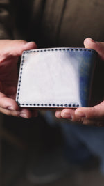 Load and play video in Gallery viewer, The Sequoia Billfold - Blue Marbled ROCADO Shell Cordovan
