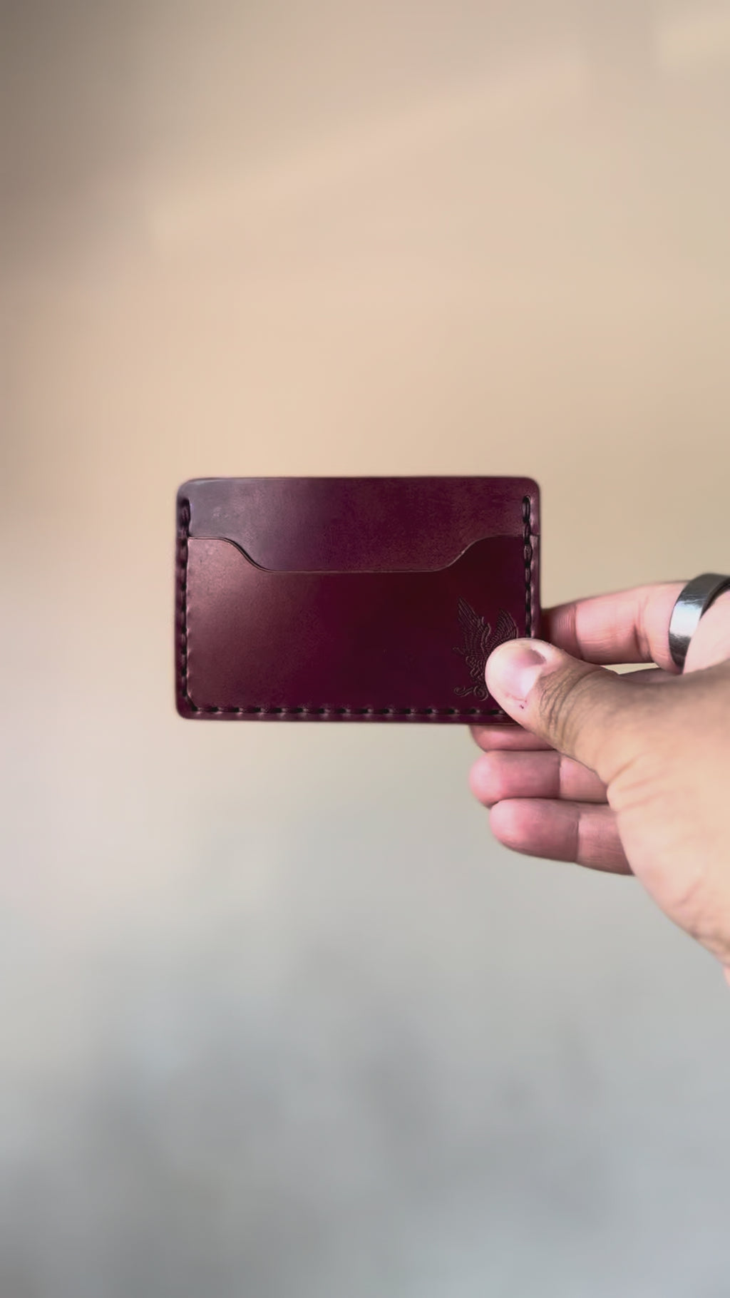 The Mojave Card ID - Horween Shell Cordovan Marbled Ultraviolet # A